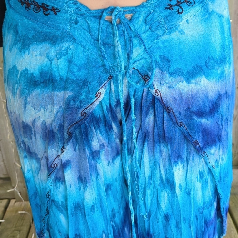 *Free With Purchase* Blue Tye Dye Wrap Pants - Picture 2 of 7